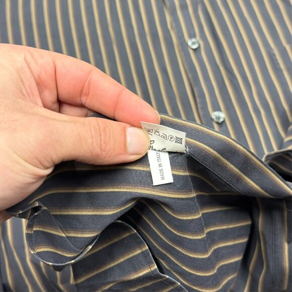 Corneliani Trend Dress Shirt Made in Italy Striped Cotton 43 17 XL - Picture 9 of 9